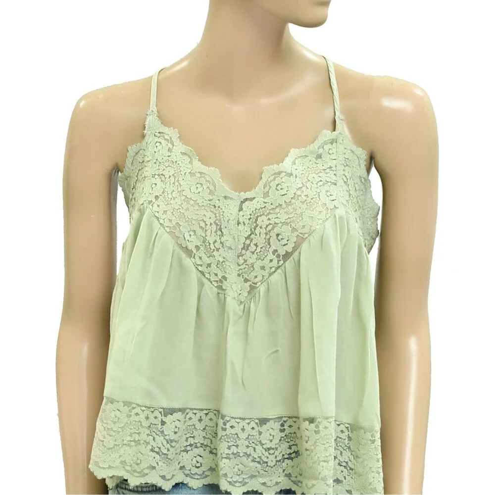 Intimately Free People Fiona Cami Blouse Top Tank Sleeveless Lace M 289130